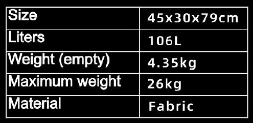 Kuffert. L. 79x45x30 cm op til 26 kg i Grå