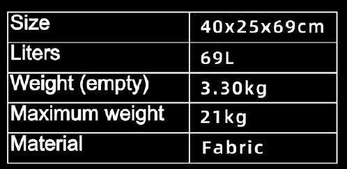 Kuffert. M. 69x40x25 cm op til 21 kg i Sort